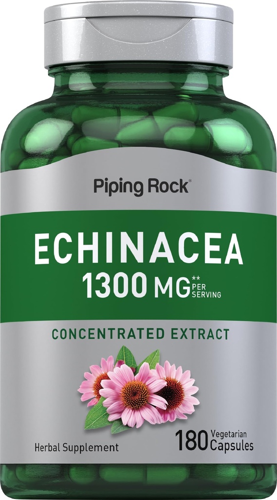 Pipeping Rock Echinacea Extract Capsules 1300mg. 180 Count.