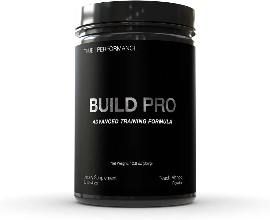 Bouw Pro voor spieropbouw en herstel, Peach Mango, Patent in afwachting van GAA + Creatine Monohydraat, voor sterkte, prestaties, spiergroei - Betaine, Beta Alanine, Zink, Boron Citrate - 30 porties