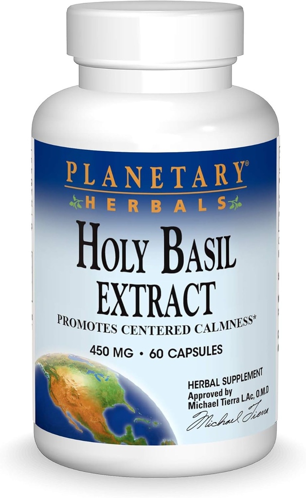 Planetaire kruiden Heilige Basil Capsules, 60 Tellen