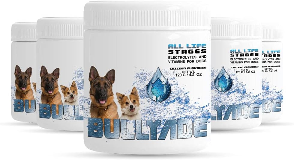 Natural Dog Supplement met 18 Vitaminen, Mineralen & Elektrolyten. Mengt met water of voedsel. (pakket kip 5)