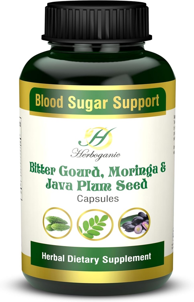 HERBONIC Bitter Gourd Moringa en Java Plum Seed Capsules 
