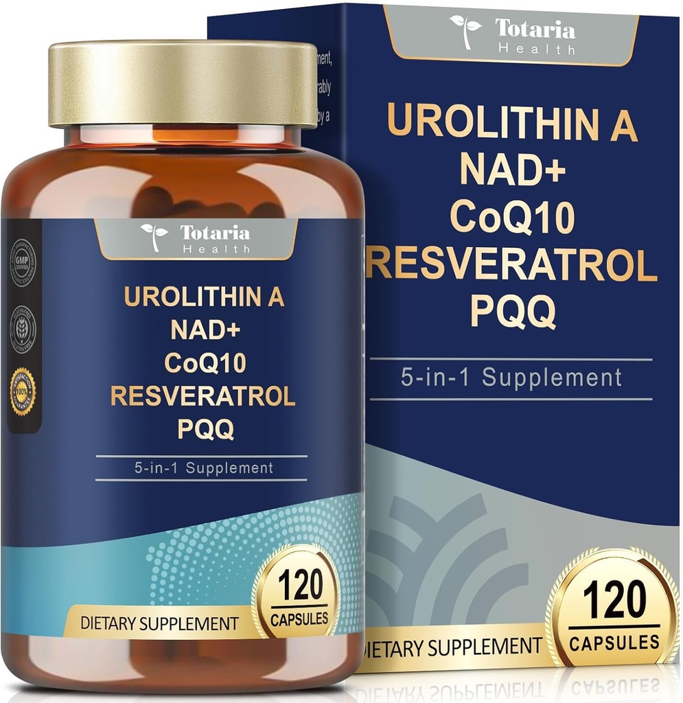 Totaria Urolithin A Supplement 1000 mg met NAD+, CoQ10, Resveratrol