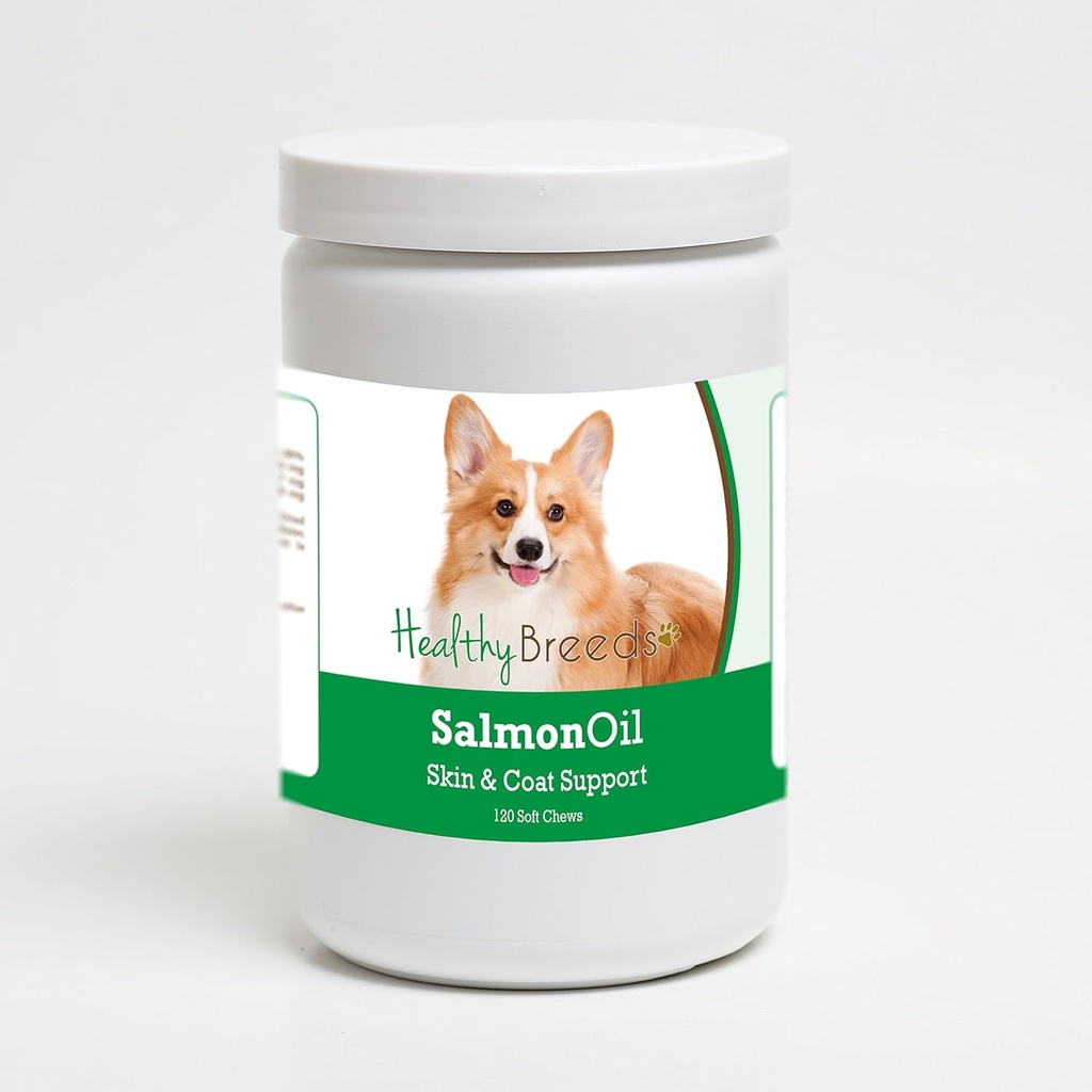 Gezond ras Pembroke Welsh Corgi Zalmolie Zachte Kauwen 120 Tellen