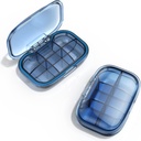 6 Compartiment Travel pil Box, pil Organizer Vocht Proof pil geval, kleine pil Box voor zaktas, Daily Portable Medicine Vitamine Box, Fish Oil Box, Supplement Box (Blauw)