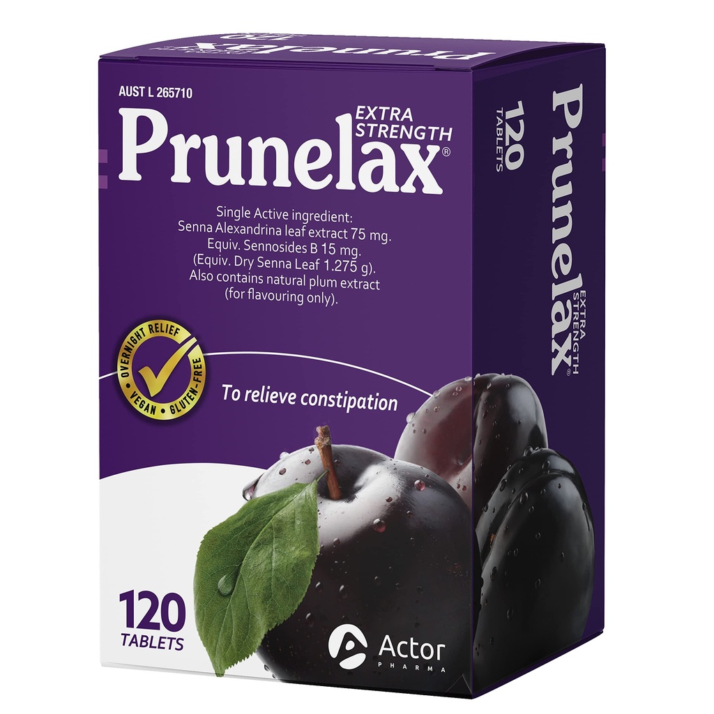 Comprimés Prunelax - Supplément laxatif naturel extra-fort contenant du Senné haute résistance pour le soulagement de la constipation et le rétablissement des comprimés de mouvement Bowel normal-120