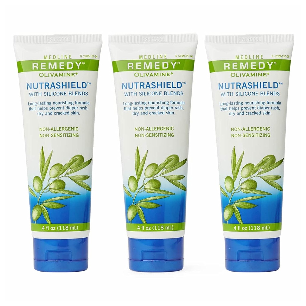 Medline Remedy Nutrashield, Huidbescherming, Gehakte of Gebarsten Huid, Ideaal voor Droge Gedenneerde Huid, 4 oz (pakket van 3)