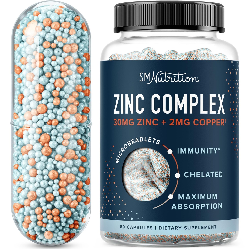Supplément de zinc Microbeadlets avec du cuivre pour le soutien immunitaire.
