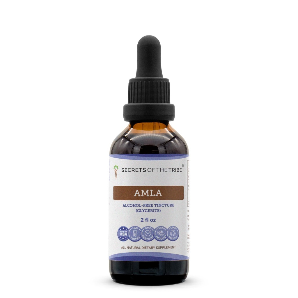 Geheimen van de stam Amla Tinctuur Alcoholvrij Extract, Amla (Emblica Officinalis) Gedroogde vruchten 2 oz