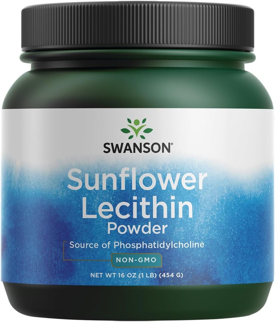 Swanson Sunflower Lecithin Brain Health Nervous System Support Non-GMO Soy-Free Vegetarian 16 oz (1lb) 454 Gram Powder