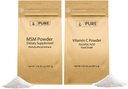 PURE ORIGINEEL INGREDIËNTEN Vitamine C Poeder en Methylsulfonylmethaan MSM Poederbundel, altijd zuiver, Dieetsupplementen