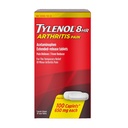 Tylenol 8HR Arthrite Caplets de soulagement de la douleur, 650 mg d'acétaminophène pour l'arthrite mineure et la douleur articulaire, réducteur de fièvre, libération prolongée, doux sur l'estomac, 100 ct