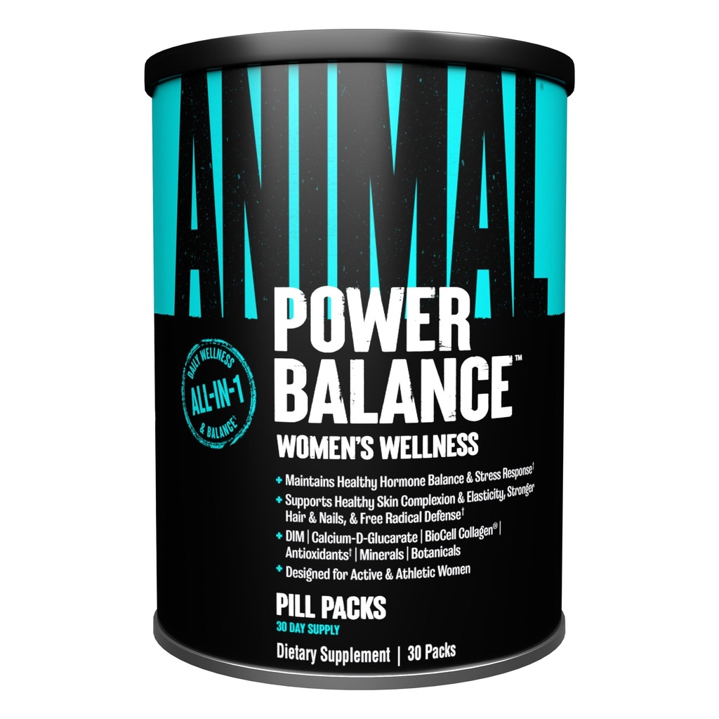 Équilibre de puissance animale – Formule globale Alpha F pour les femmes – Soutient l'équilibre hormonal, le teint, les cheveux, les ongles, l'humeur et le stress, la santé intestinale, et la santé osseuse et articulaire – 30 paquets