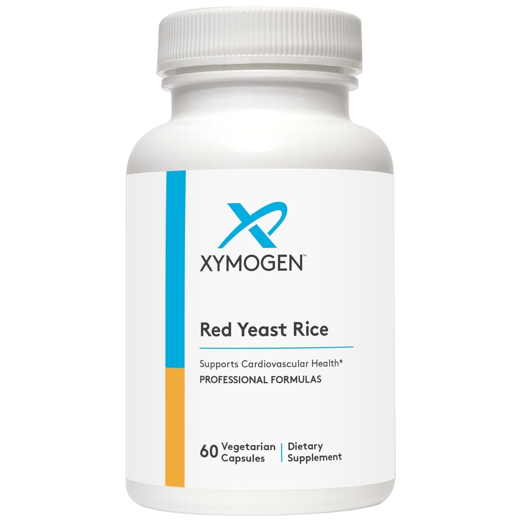 Riz de levure rouge XYMOGEN - Supplément de levure rouge non OGM pour aider à maintenir des niveaux déjà sains de lipides sanguins + cholestérol - Soutien cardiovasculaire - Testé sans citrine (60 capsules)