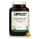 Huile de foie de morue de procédé standard - Aide la peau saine et les yeux avec les acides gras oméga-3 et les vitamines A et D - Soutien de la santé des os et des dents - Sans gluten, sans lait et sans soie - 180 Softgels (60 portions)