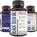Premium Black Cumin Seed Oil Capsules - Virgin Cold Pressed Nigella Sativa Black Seed Oil Pillen - Immune Support Supplement - Omega 3 6 9 Vitamine E Blackseed for Nails Hair Skin 1000 mg p/Serving