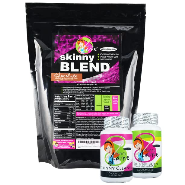 Beste gewichtsverlies Kit, Quick Slim Kit, Diet Kit, Beste Proef Proteïne Shakes voor Vrouwen, Apetite Suppressant Fat Burner Diet Pillen, Reiniging en Detox, Snel gewichtsverlies, Skinny Jane - Chocolade