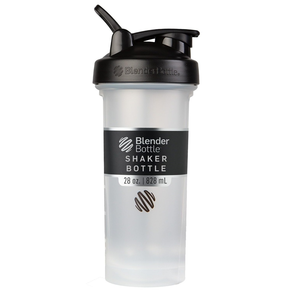 Bouteilles de mélange Classic V2 Bouteille de shaker parfait pour les shakes protéiques et préentraînement, 28-Ounce, clair/noir