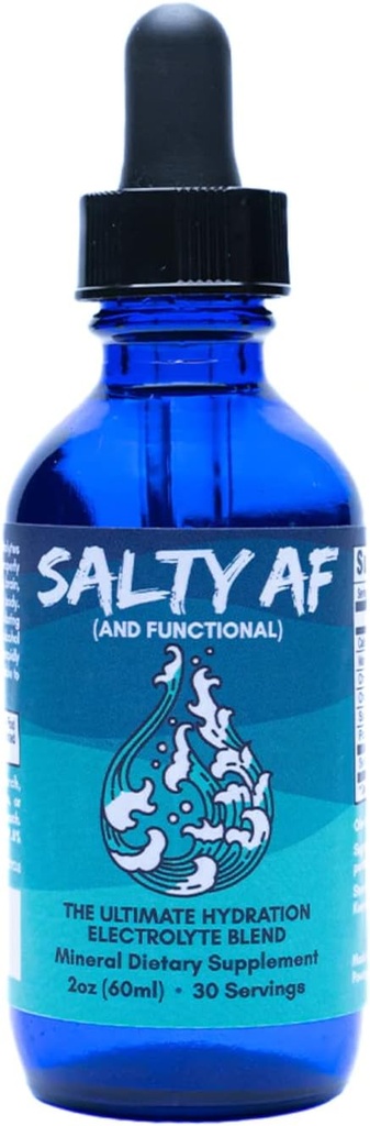 Eidon Ionic Minerals Salé et fonctionnel - gouttes électrolytiques liquides non sucrées pour l'eau, support d'hydratation ultime, supplément minéral tracé, mélange de boissons électrolytes sans sucre, non OGM - 2 oz