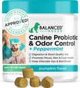 Balanced Breed Dog Probiotics Digestive Health Enzymes Made in USA Vet-Pharmacist Approved Fortiflora Probiotics Dogs Anti Yeast Supplements Constipation Relief Dog Yeast Itchy Skin Itchy Ears Non-GMO