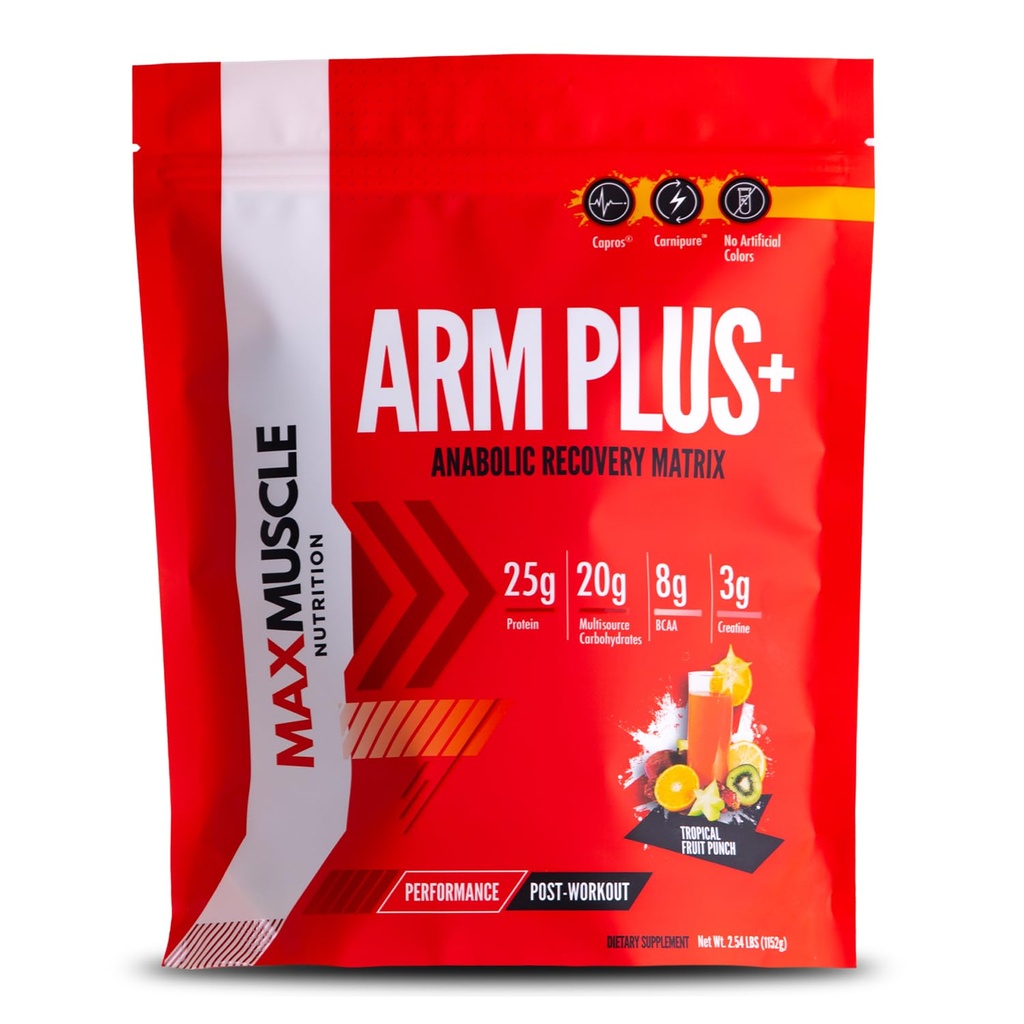 Max Muscle Arm Plus+ Anabole Recovery Matrix 25g Proteïne, 8g Bcaas, 3g Creatine Monohydraat 
