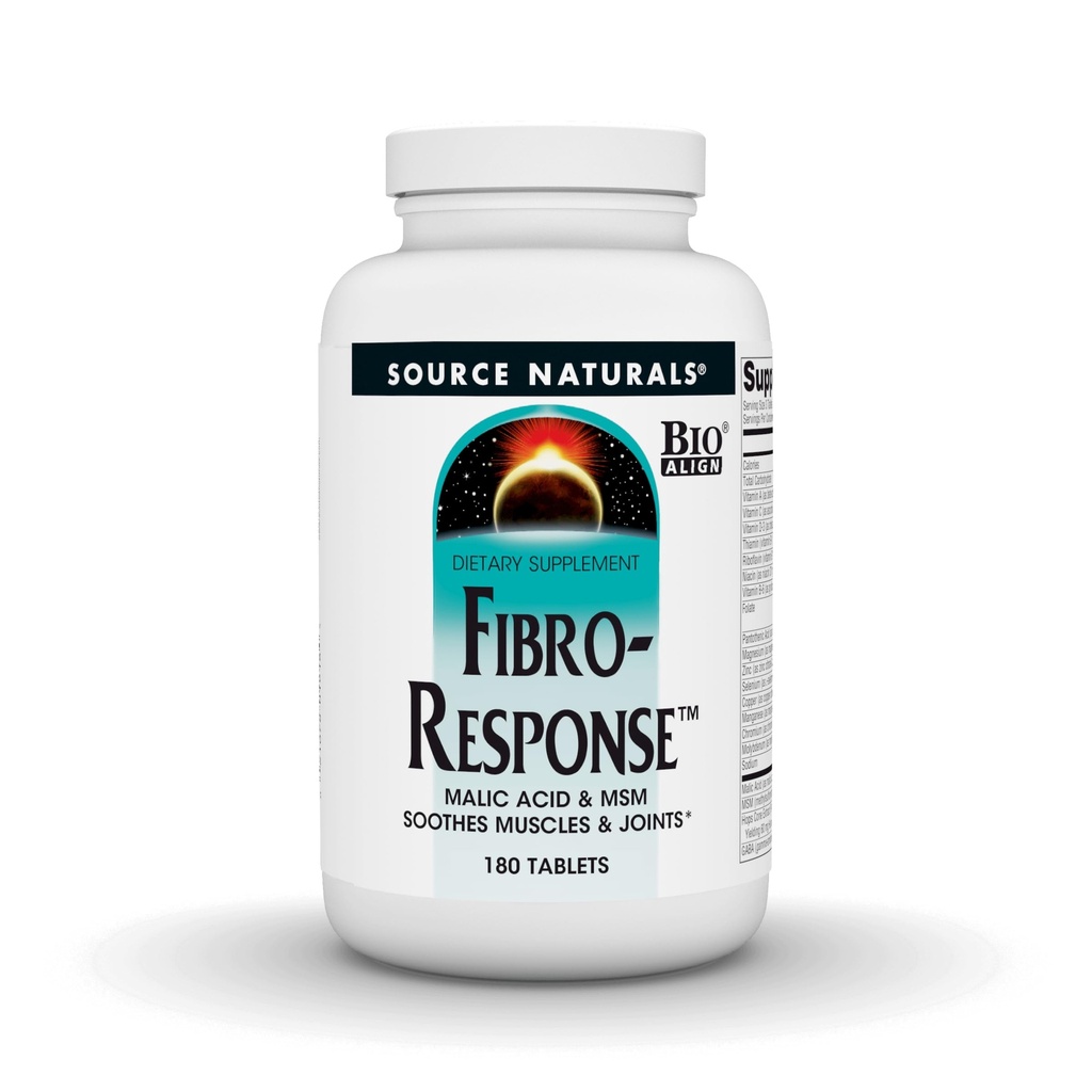 Bron Naturals Fibro-Respons Bio-Uitgelijnd Malic Acid & MSM,180 Tablets