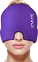 ONLYCARE Migraine Relief Cap, verzachtende hoofdpijn Hoed, opgewaardeerde geurloze Gel Ice Head Wrap, warme en koude therapie, hoofdpijn Ice Pack voor spanning en stress(Paars)