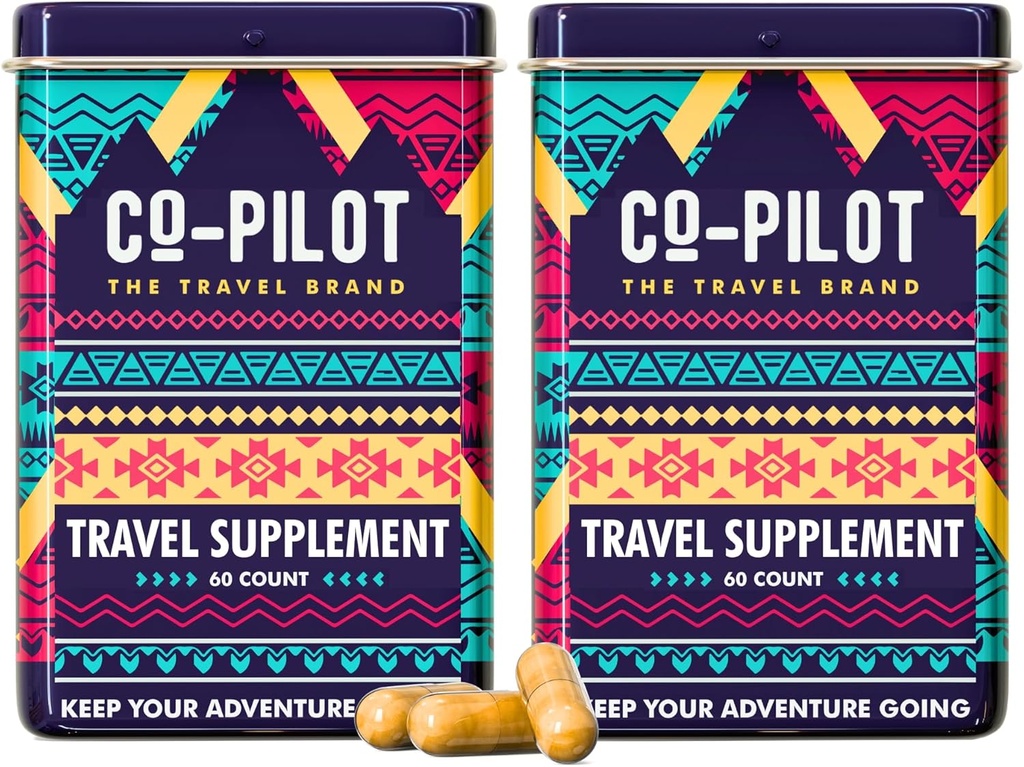 Supplement 2 Pack: Jet Lag Prevention + Ashwagandha, Rhodiola, D3+ voor Immune Support, Energie, Digestieve Gezondheid 