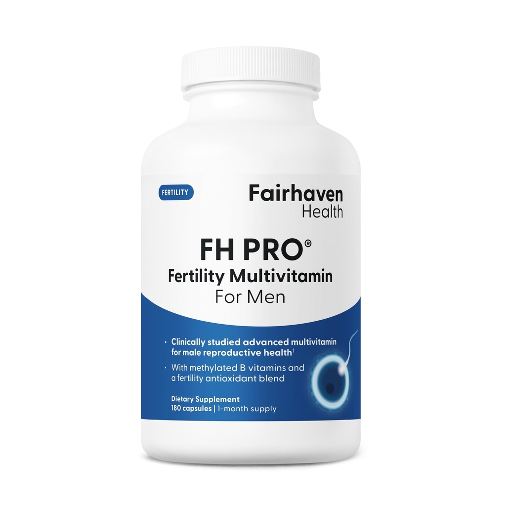 Fairhaven Health FH Pro pour les hommes.Studiés cliniquement Premium suppléments de fertilité prénatale pour les hommes.Suppléments de fertilité masculine.