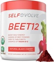 Beetwortelpoeder Biologische 5000mg met Vitamine B12 (Methylcobalamine) en Trace Minerals in Natural Black Cherry Flavor, 0g Toegevoegd Suiker 