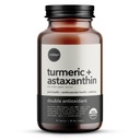 Biologische Astaxanthine 12mg Plus Kurkuma 1500mg, Zwarte peper Extract, Hoge Absorptie, Oog, Hart, Huid, Gewricht, Veganistisch, Glutenvrij, Non-GMO, Dubbel Antioxidant, Kurkuma Supplement, 30-dagen