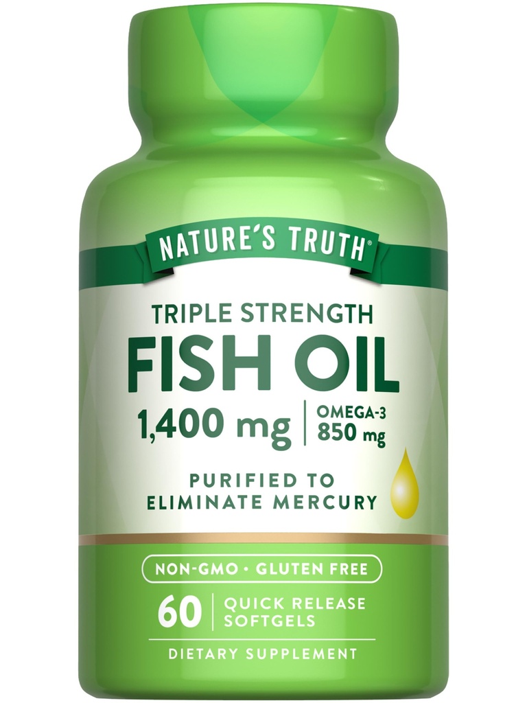 De waarheid van de natuur Driedubbele sterkte visolie Softgels .. ...... ..... ..... .... ... 60 Telling .. Actieve Omega 3
