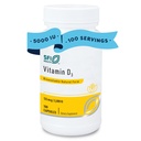 Klaire Labs SFI Santé Vitamine D3 5000 UI - Vitamine D haute puissance 125mcg - Soutien immunitaire - Aide à promouvoir la santé des os et du coeur - Hypoallergénique (100 capsules)