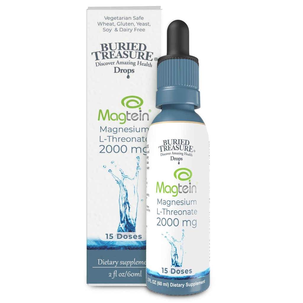 Trésor enseveli Magtein - 2 oz. 15 Doses, Santé du cerveau Magnésium L-Thréonate pour la mémoire améliorée et le sommeil