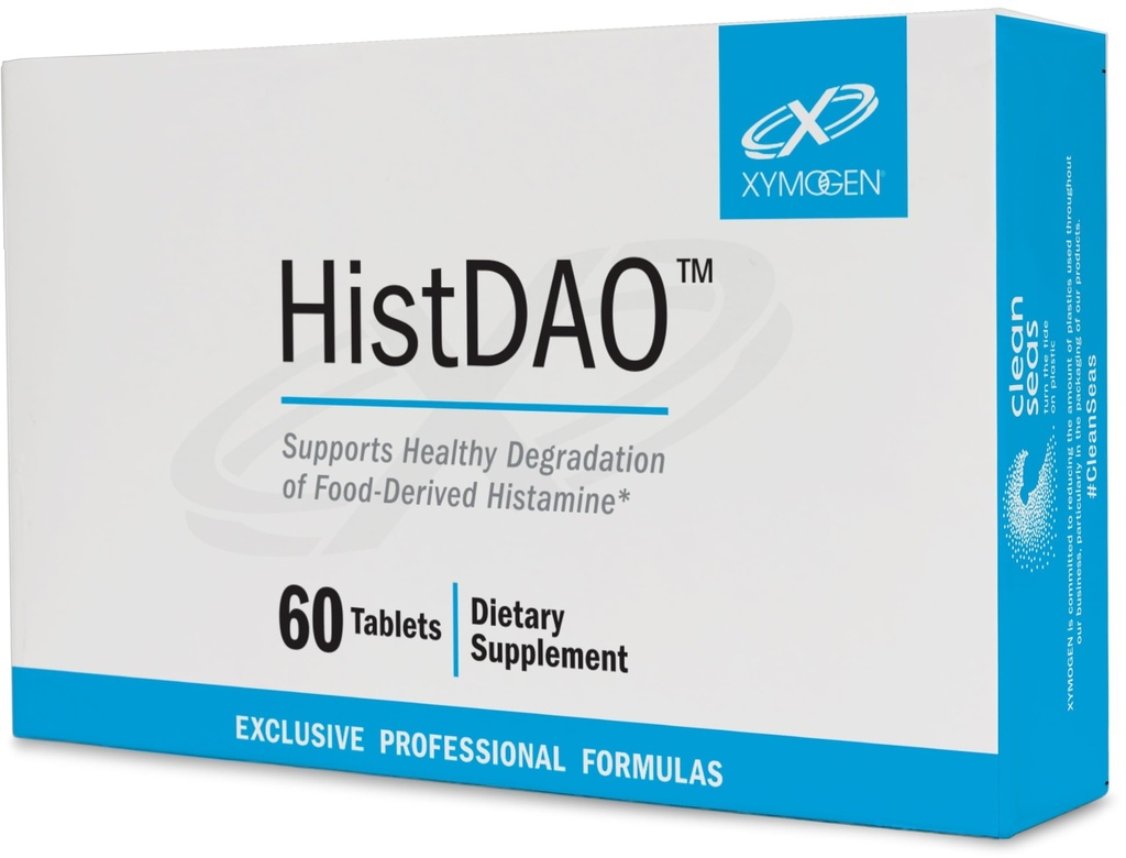 XYMOGEN HistDAO - DAO Enzyme Supplement ter ondersteuning van gezonde afbraak van voedselverdwenen Histamine - Diamine Oxidase voor spijsverteringsgezondheid 20.000 HDU per portie (60 tabletten)