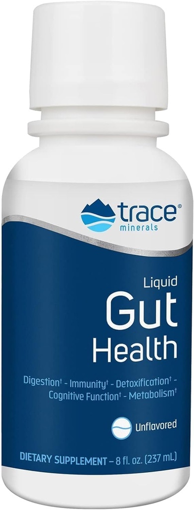 Trace Minerals Gut Health - Ondersteuning voor Gut Lining, gezonde spijsvertering, immuunsysteem functie - Digestieve gezondheid Supplement met Humic & Fulvic Acid - Unflavored, 8 fl oz (ongeveer 47 Servings)