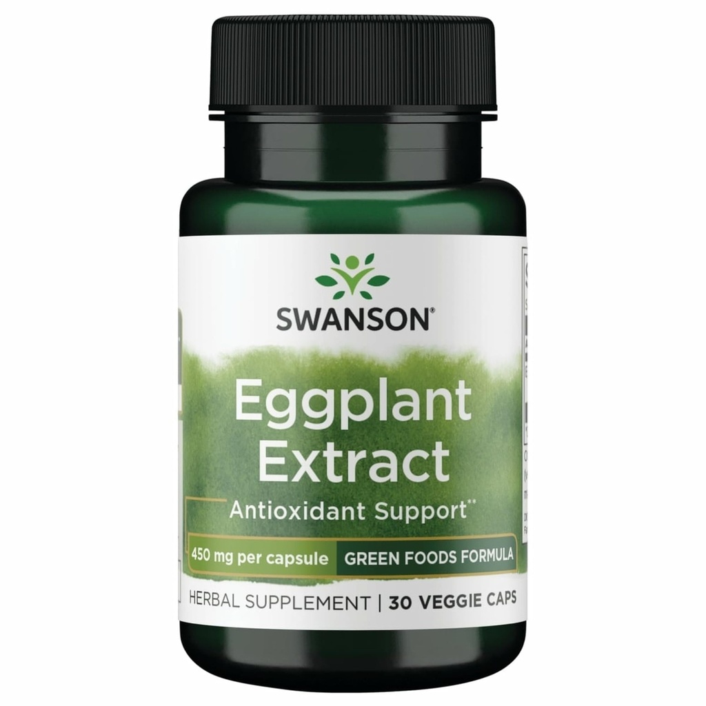 Extrait d'aubergine de Swanson 20:1 450 Milligrammes 30 Capsules de légumes