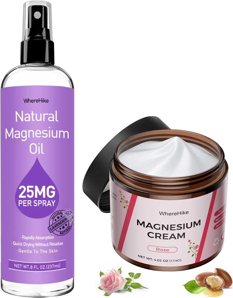 Topical Magnesium Cream for Pain and Sleep,Nighttime Magnesium Lotion for Leg Cramps,Muscle Relaxation,Calm,Deep Hydration for Body & Skin Care - Natural and Safe for Kids.