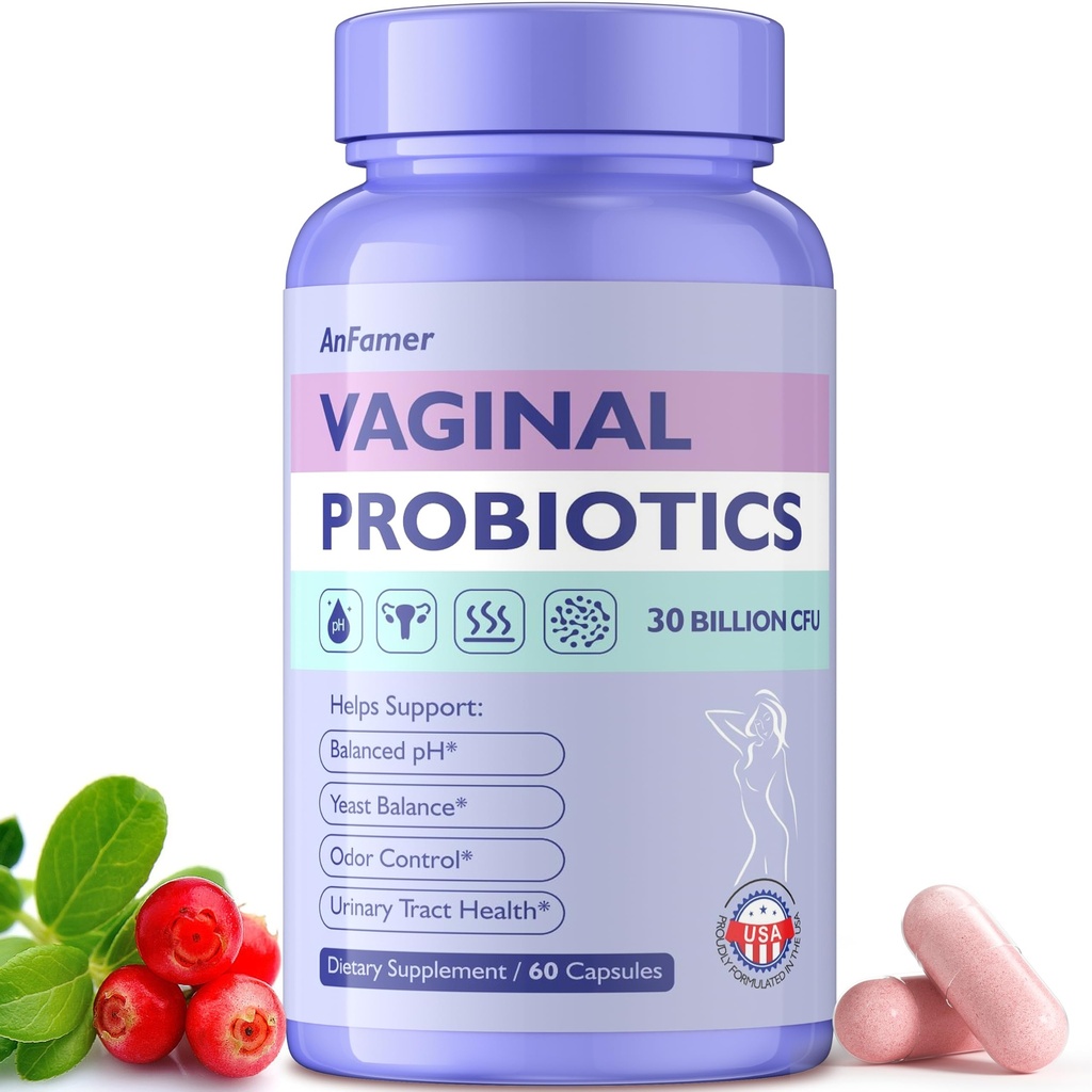 Vaginale Probiotica voor vrouwen Vrouwelijke,Promotes Ph Balance,Gezonde Vaginale Odor & Flora,Urinaire Tract Gezondheid met Prebiotica & Lactobacillus Probiotische Blend 30 Miljard CFU,60 Capsules