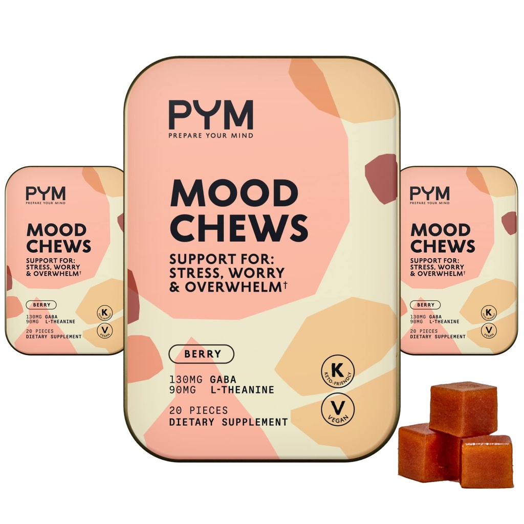 PYM Berry Mood Kauwt Ondersteuning voor stress, zorgen & Overweldigen, 60 Graaf 