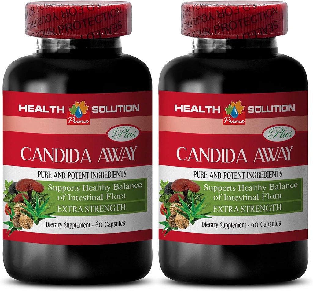 Natuurlijke ontgiftingspillen - Candida Away Plus - Candida Quick Cleanse - Candida Support - Candida Support Capsules - Candida Reinigen Extra sterkte - Candida Overgroei - 2 flessen 120 capsules