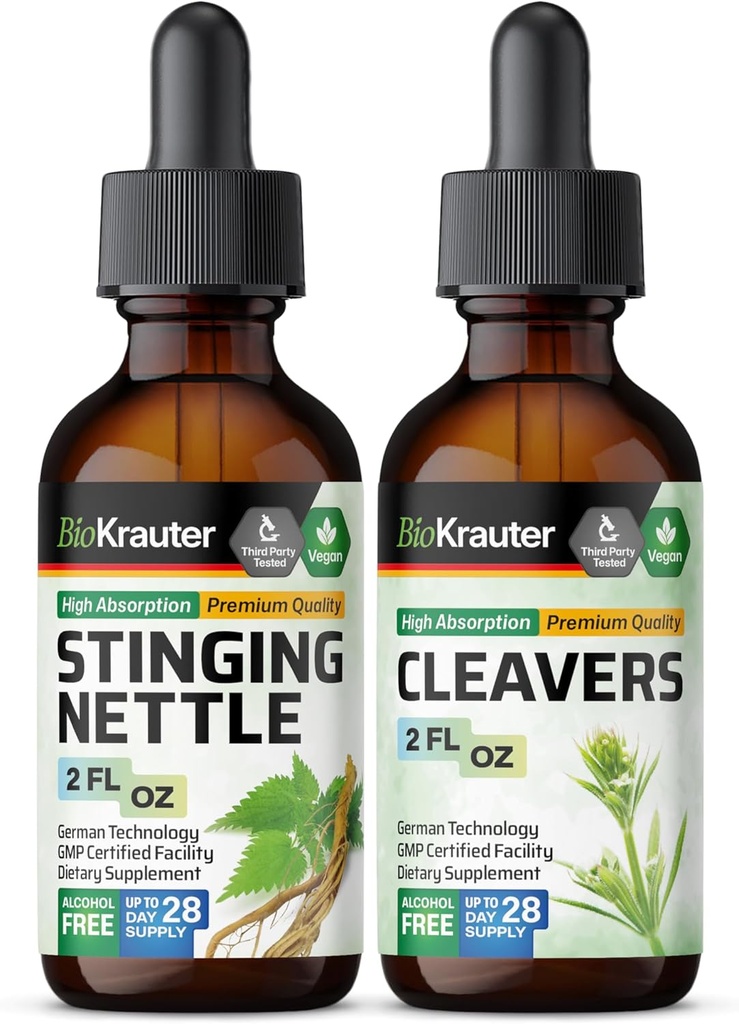 BIO KRAUTER Stingende Nette Tinctuur 2 Fl. Oz. & Clears Tinctuur 2 Fl. Oz.