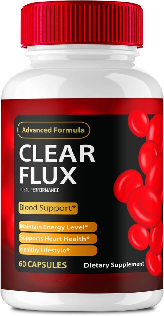 Clear Flux Supplement, Super Boost Clear Flux Supplement, Clear Flux Pillen, Officiële Formule, Premium Ondersteuning voor het handhaven van stabiele niveaus en gezonde Circulatie, Heldere Flux Health Reviews (60 capsules)