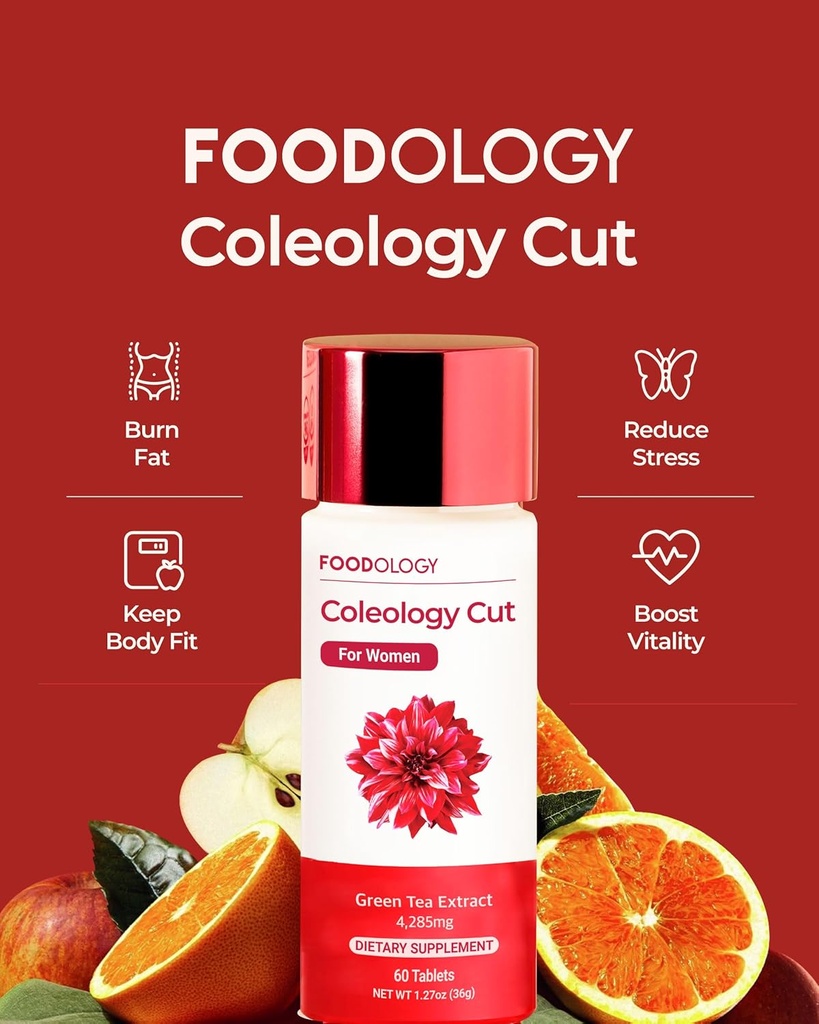 FOODOLOGY Coleology Cut (verpakking van 1-60 tabletten, 30 dagen) - Green Tea Extract. Vitaminen en mineralen.