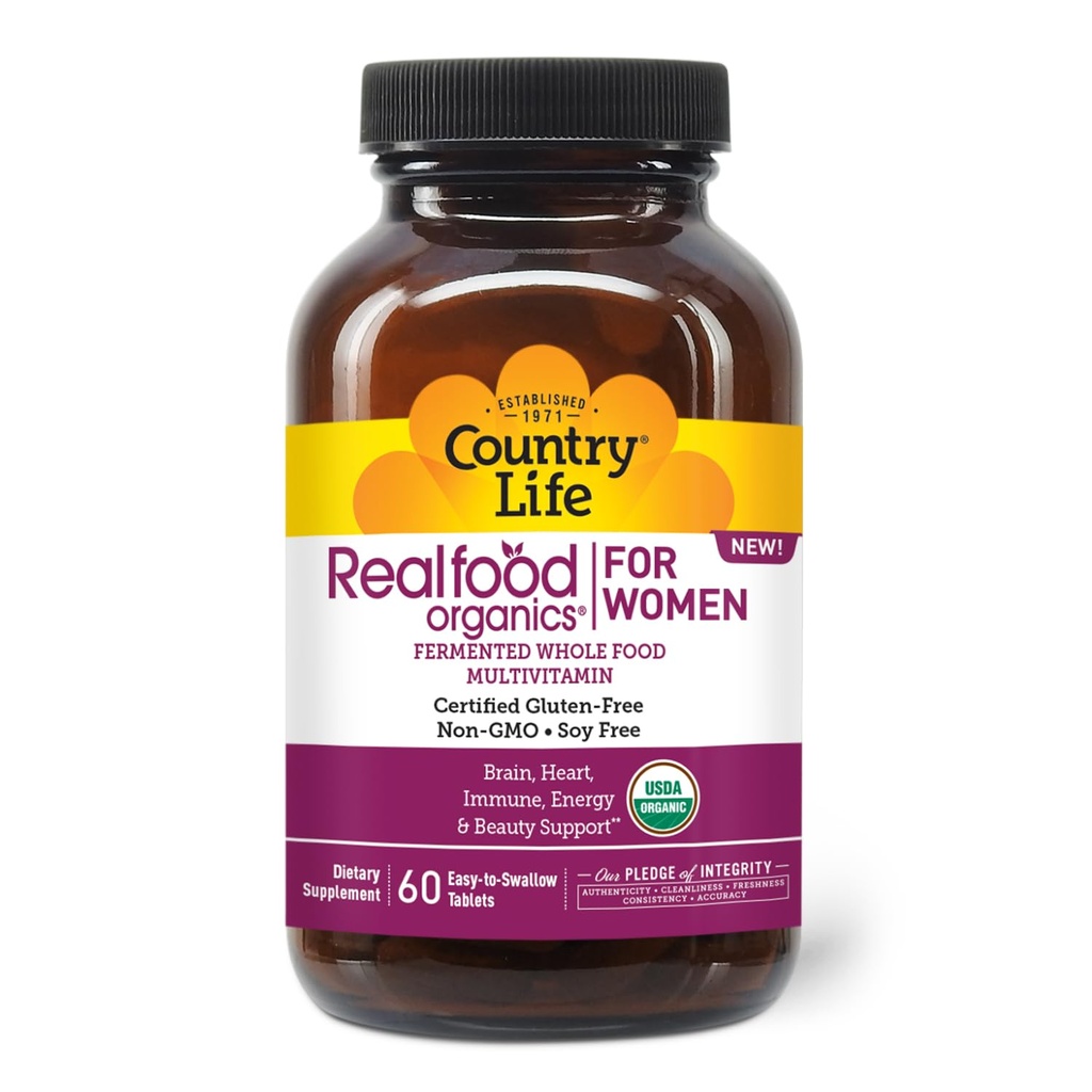 Country Life Realfood Organics Vrouwen Multivitaminen USDA Biologisch, Veganistisch, Glutenvrij 