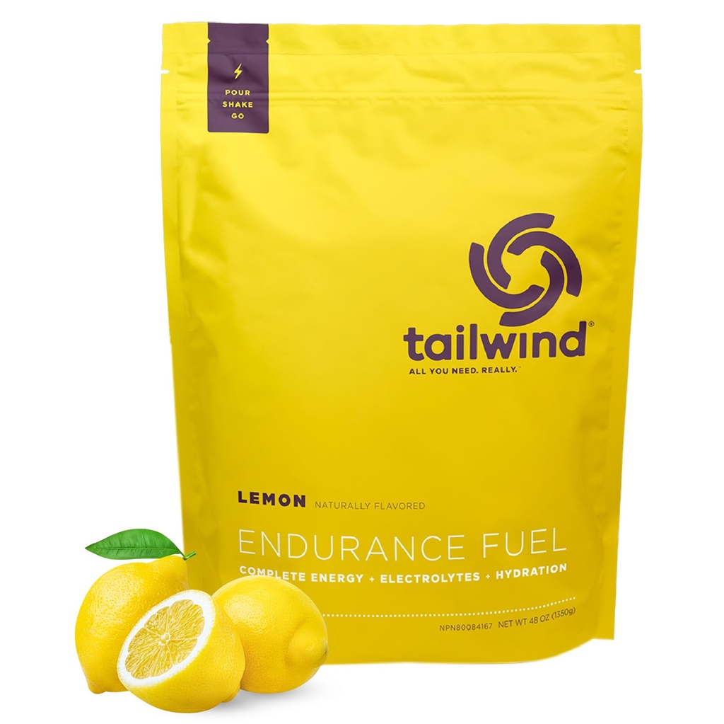 Restwind Voeding Endurance Brandstof, Koolhydraat & Electrolyte Sports Drink Mix Poeder, Glutenvrij, Veganistisch, Citroen, 50 Servers