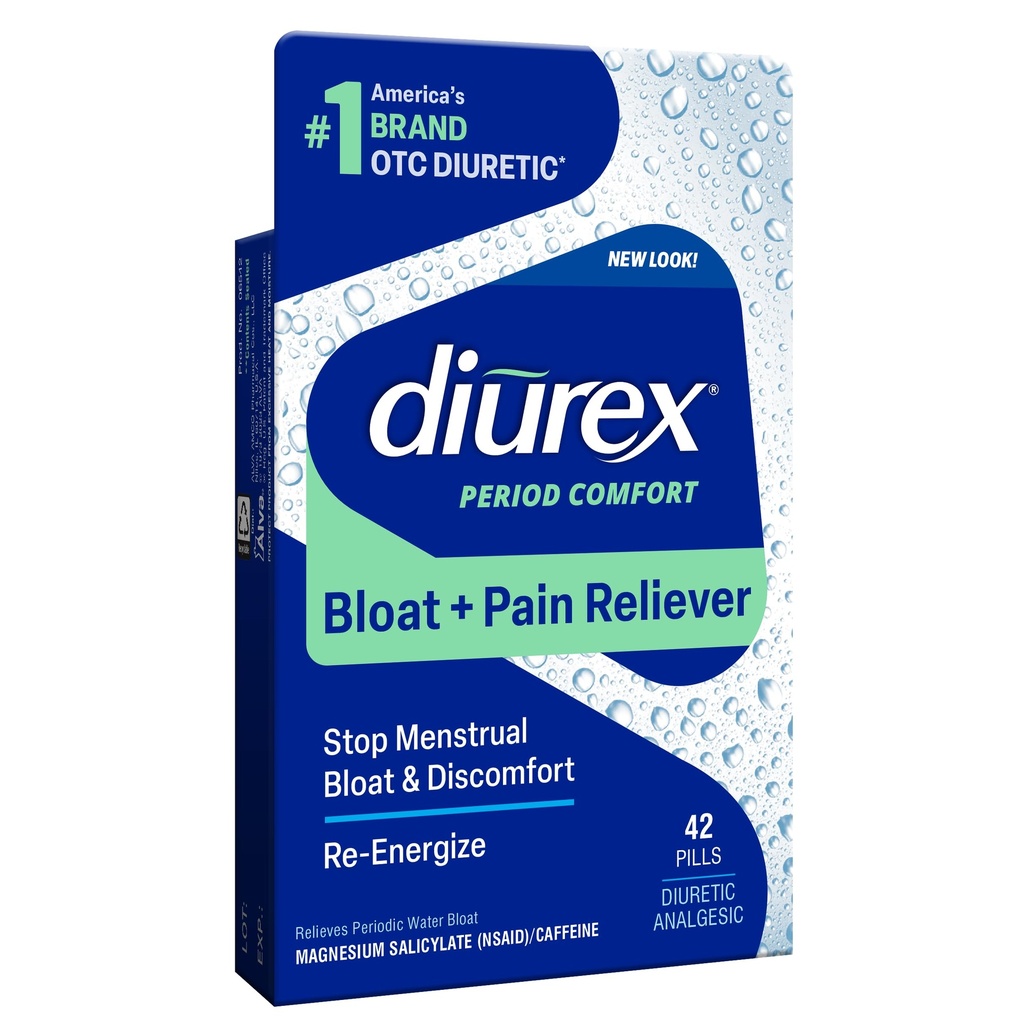 Diurex Water Pillen + Pijn Verlichting - Verlichting Water Bloat, Krampen, & vermoeidheid - 42 Tel.