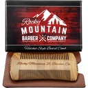 Baard Comb - Sandalwood Natural Hatchet Style for Hair - Anti-Static & No Snag, Handmade Wide & Fine Tooth Contour Brush Beste voor Baard & Moustache met draagtas Pouch