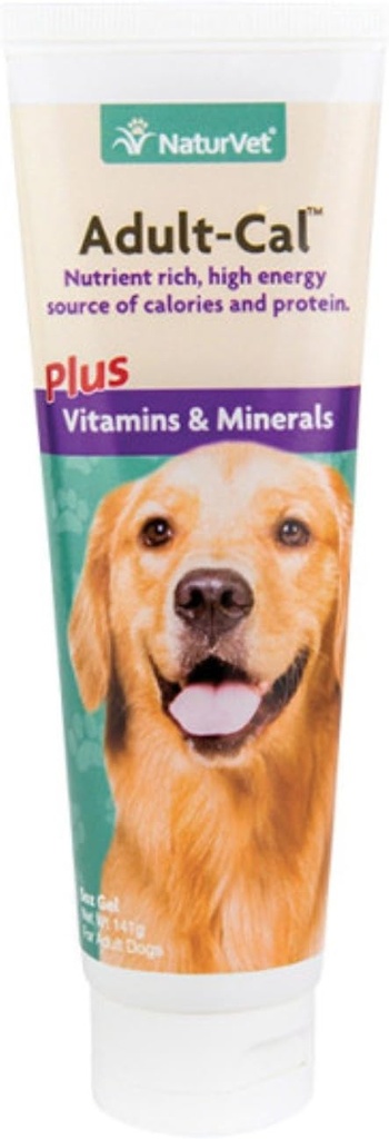 NaturVet Adult-Cal Nutritional Gel Plus Vitaminen & mineralen voor honden, 5 oz Gel, Made in USA