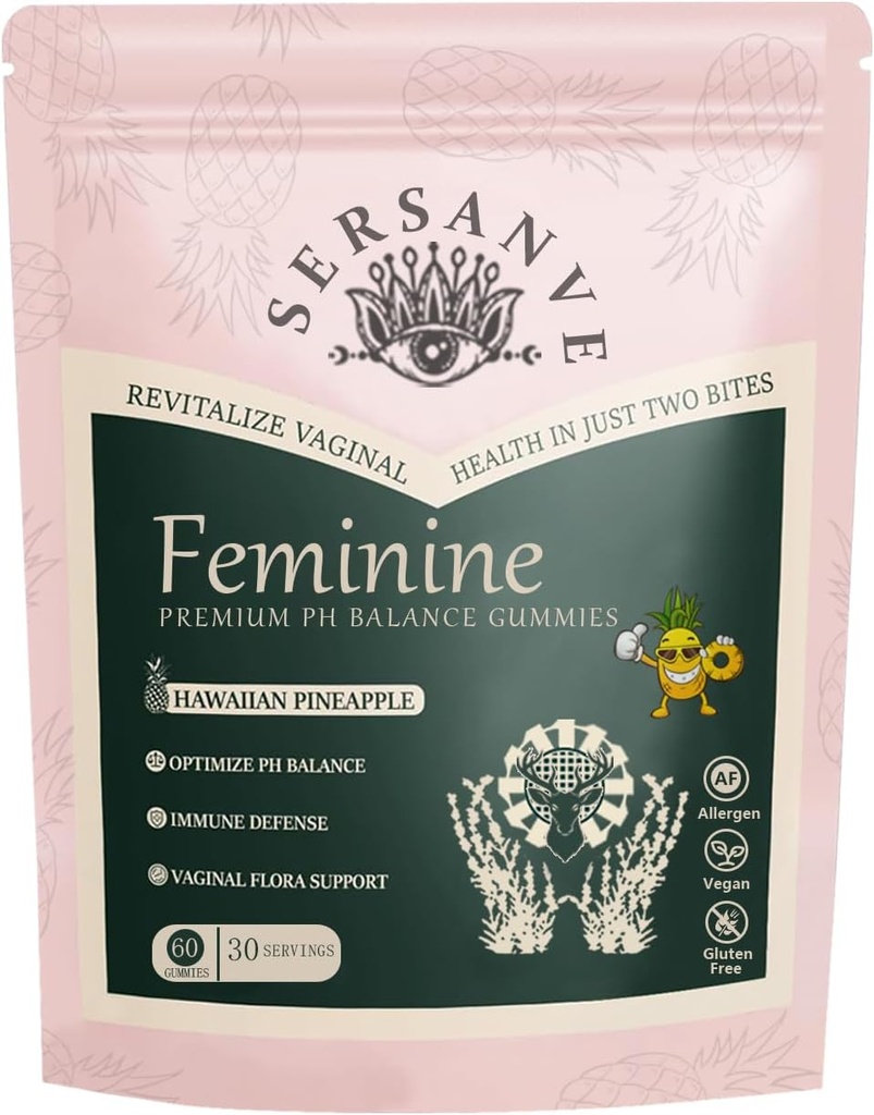 Vitale natuurlijke vrouwelijke balans Gummies voor de gezondheid van vrouwen, Hawaïaanse Ananas smaak, Veganist, Glutenvrije,Ondersteunt vrouwen vitaliteit & Gut Health - 60 Gummies (1)