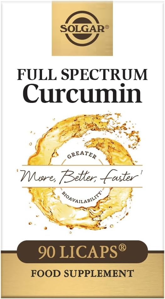 Solgar Full Spectrum Curcumin - 90 LiCaps - Superior Absorptie - Hersenen, Gewrichts- en Immuungezondheid - Non-GMO, Veganistisch, Glutenvrij, Melkvrij - 90 Servers